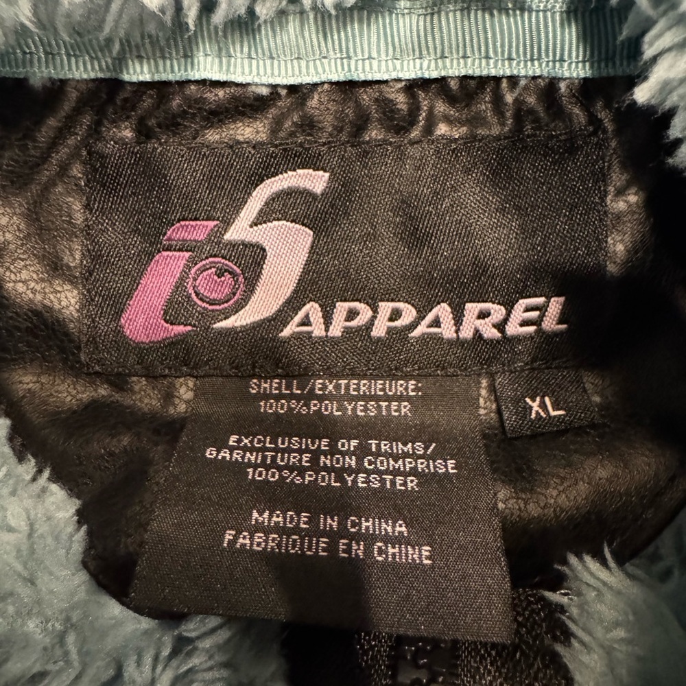 i 5 Apparel Women's High Pile Fleece Vest With Hood Size XL Blue NWT - Picture 5 of 8